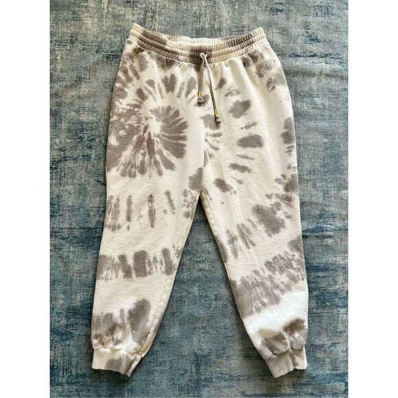 River Island Plus Ivory Beige Taupe Tie Dye Jogger Sweatpants Size 18 / 20 - Picture 1 of 5
